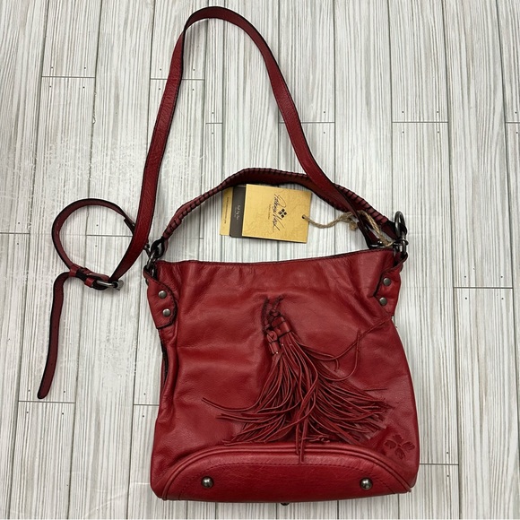 Patricia Nash Bags Patricia Nash Red Leather Fringe Shoulder Bag
